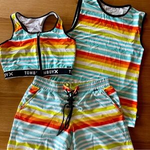 TomboyX Striped Activewear Set